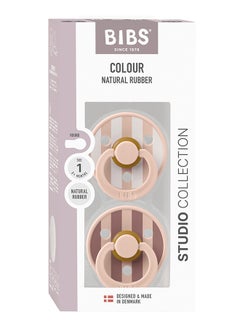 BIBS Studio Colour Round Pacifier, 2 Pieces, Latex Size 1, 0 - 6 Months, Blush Mix, Baby Soother With Round Latex Nipple, Bpa - Free And Lightweight  - Image 2