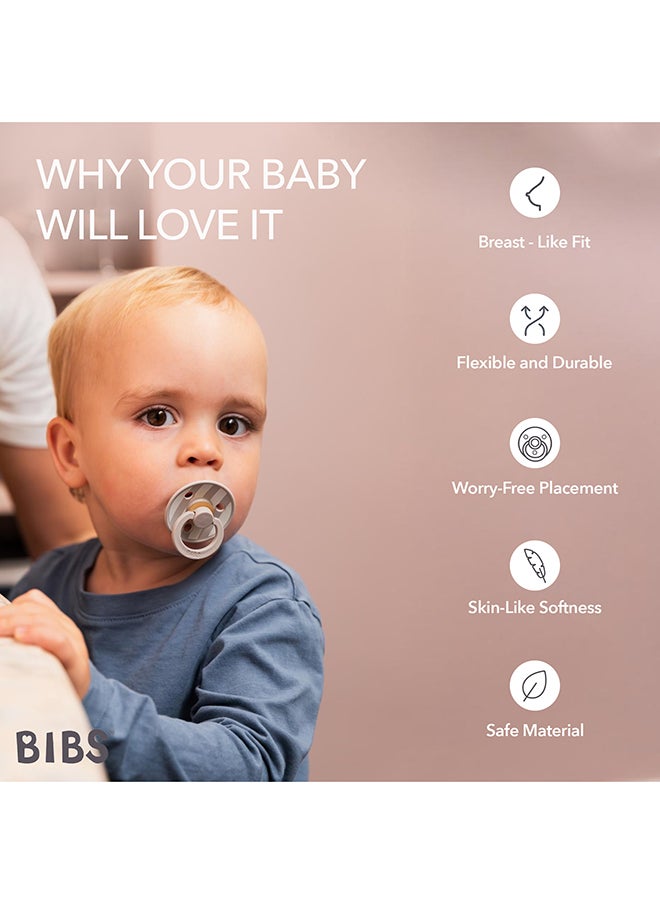 BIBS Studio Colour Round Pacifier, 2 Pieces, Latex Size 1, 0 - 6 Months, Blush Mix, Baby Soother With Round Latex Nipple, Bpa - Free And Lightweight  - Image 5