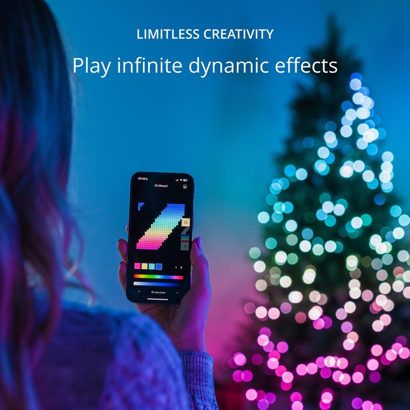 Twinkly Strings USB-C Pearl-Shaped Light String with 100 RGB LEDs. 20 Feet. Green Wire. App-Controlled. USB-C-Powered. Indoor Smart Home Lighting Decoration - Image 5