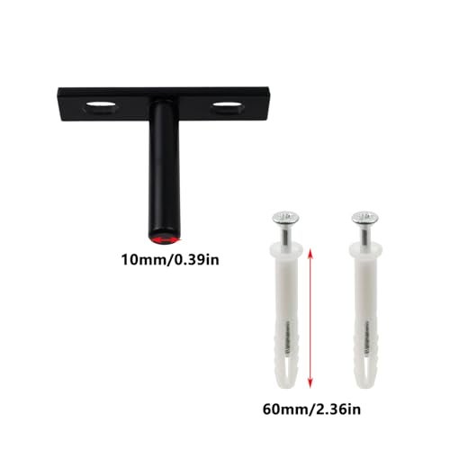 Antrader Black Floating Shelf Bracket,4Pcs 2 Inch Hidden Shelf Brackets Blind Shelf Bracket Hidden Brackets for Floating Wood Shelves,Screws and Wall Plugs Included - Image 3
