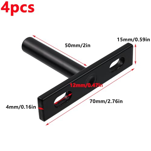 Antrader Black Floating Shelf Bracket,4Pcs 2 Inch Hidden Shelf Brackets Blind Shelf Bracket Hidden Brackets for Floating Wood Shelves,Screws and Wall Plugs Included - Image 2