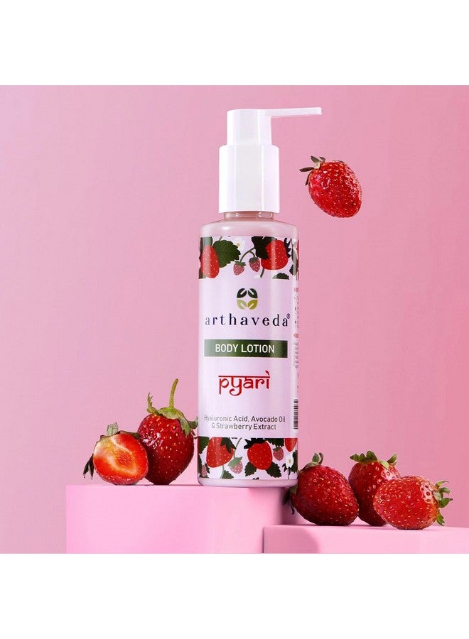 Arthaveda Body Lotion (Pyari) with Hyaluronic Acid, Avocado Oil & Strawberry Extract for Deep Nourishment | 200 ml - Image 3