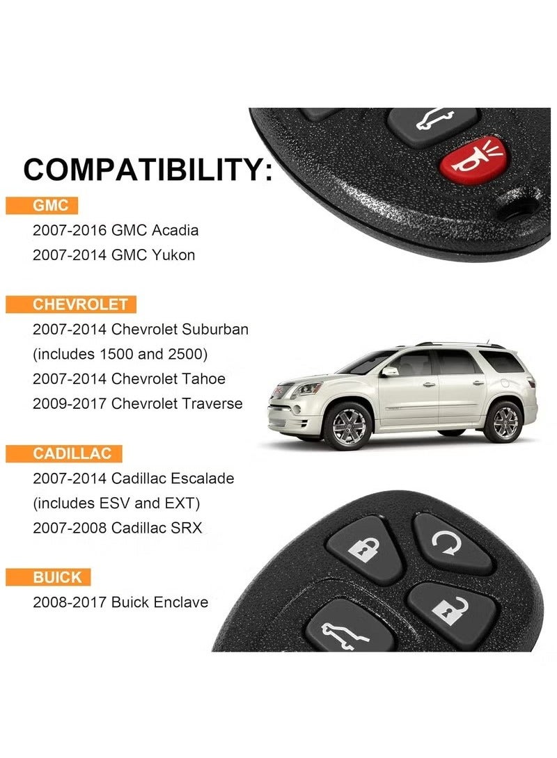 Pack of 2 Car Keyless Entry Remote Control Key Fob Fits for 07-14 Chevy Suburban Tahoe/ 09-17 Traverse/ 07-14 GMC Yukon/ 08-17 Acadia Buick Enclave/ 07-13 Escalade Car Keyless Entry Remote Control,O - Image 5
