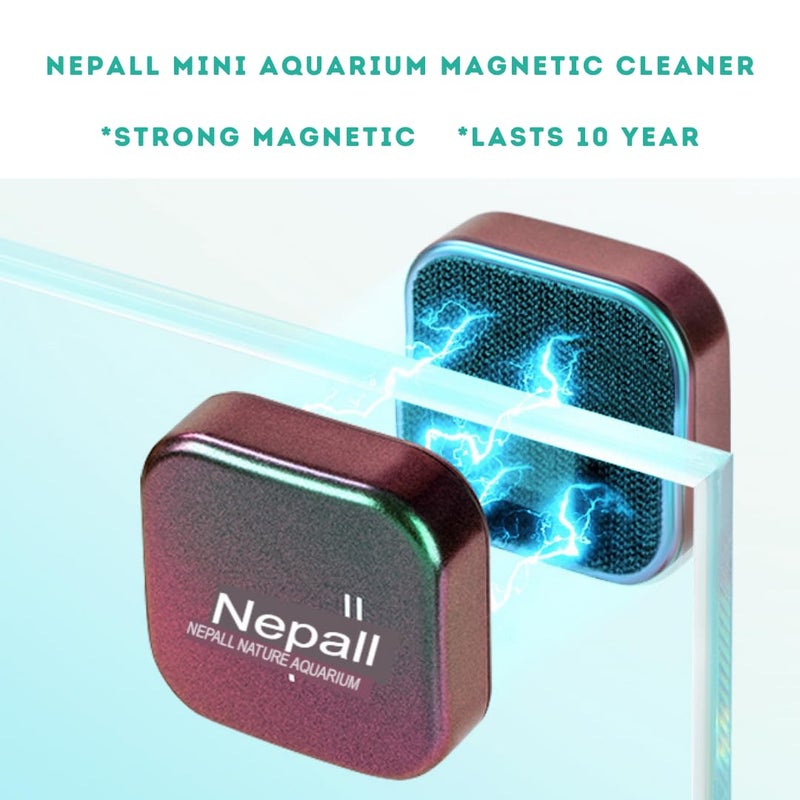 VAYINATO Nepall Premium Gradient Colour Scratch Proof Aquarium Fish Tank Magnetic Cleaner | Floating Type Algea Scrapper | No Need to Wet Your Hands for Fish Tank Cleaning (Small | 3CM | Works Upto 8MM) - Image 2