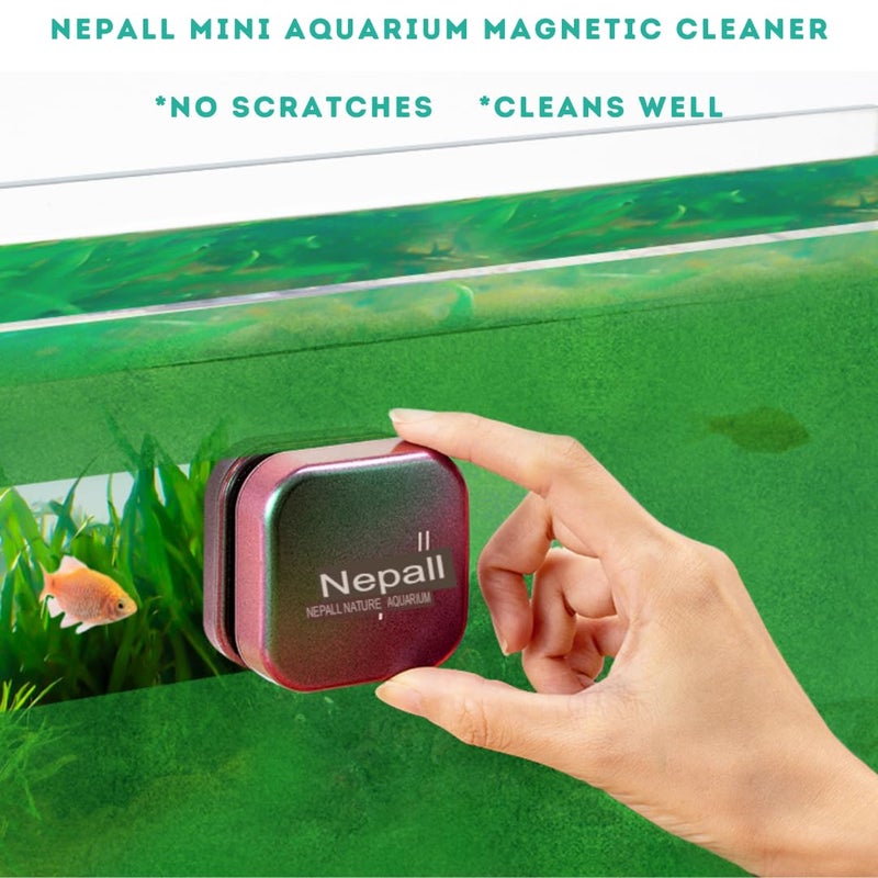 VAYINATO Nepall Premium Gradient Colour Scratch Proof Aquarium Fish Tank Magnetic Cleaner | Floating Type Algea Scrapper | No Need to Wet Your Hands for Fish Tank Cleaning (Small | 3CM | Works Upto 8MM) - Image 3