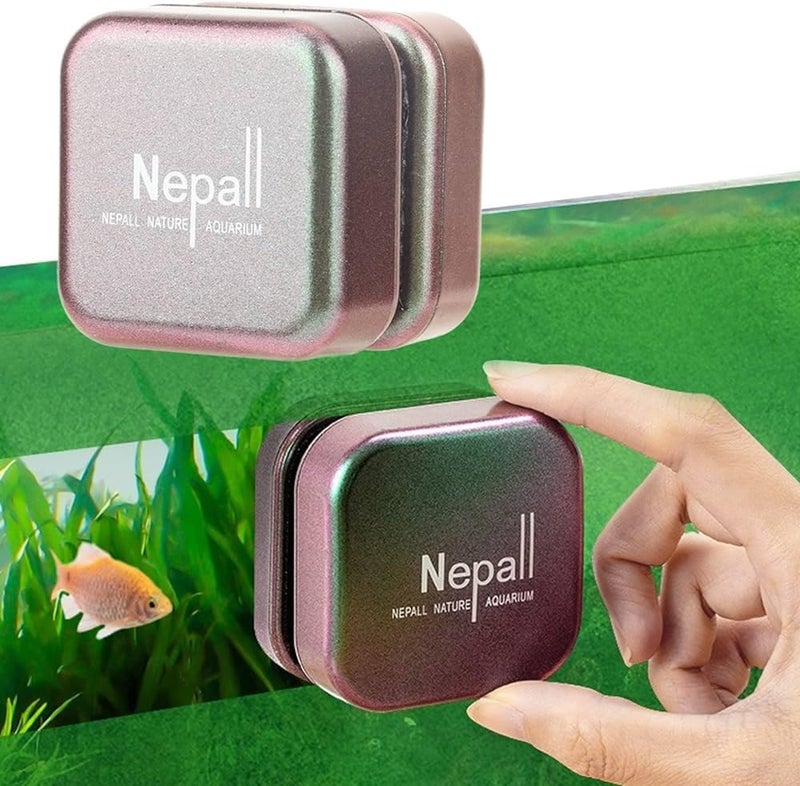 VAYINATO Nepall Premium Gradient Colour Scratch Proof Aquarium Fish Tank Magnetic Cleaner | Floating Type Algea Scrapper | No Need to Wet Your Hands for Fish Tank Cleaning (Small | 3CM | Works Upto 8MM) - Image 1