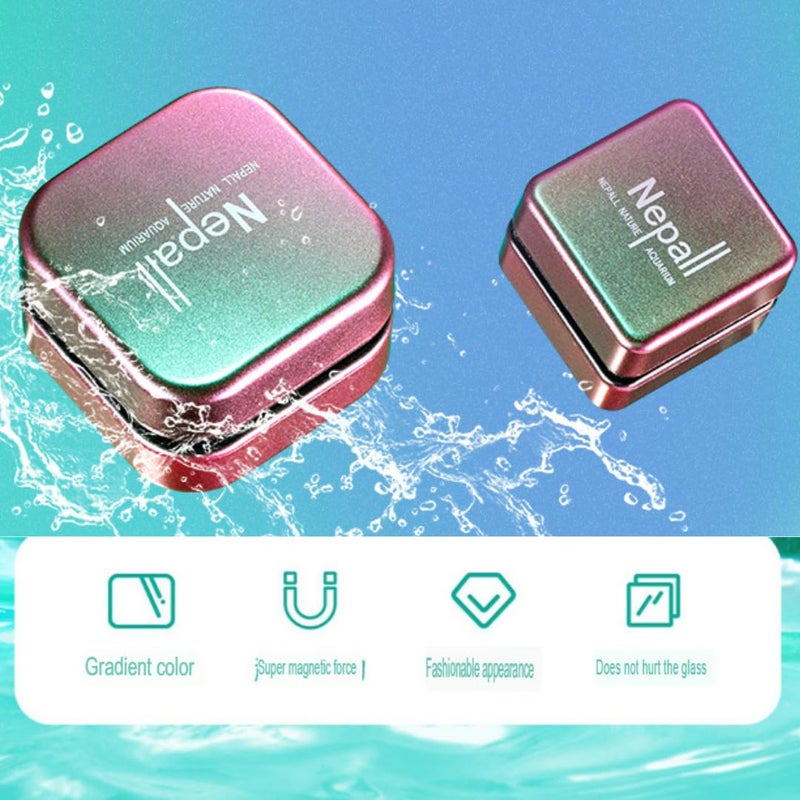 VAYINATO Nepall Premium Gradient Colour Scratch Proof Aquarium Fish Tank Magnetic Cleaner | Floating Type Algea Scrapper | No Need to Wet Your Hands for Fish Tank Cleaning (Small | 3CM | Works Upto 8MM) - Image 5