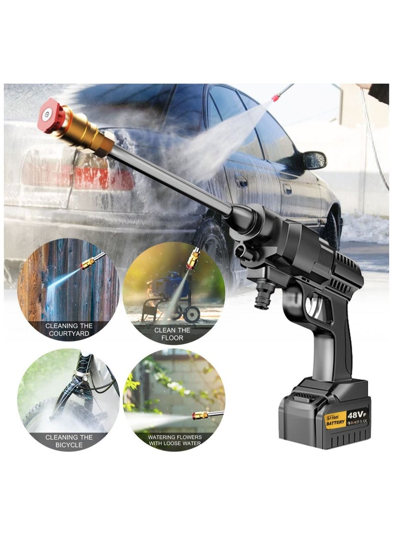 48V 25000mAh 30Bar Cordless High Pressure Car Washer with Nozzles Water Gun Set Garden Cleaning Jet Washing Machine Multi Purpose With Uk 3 Pin Adapter - Image 4