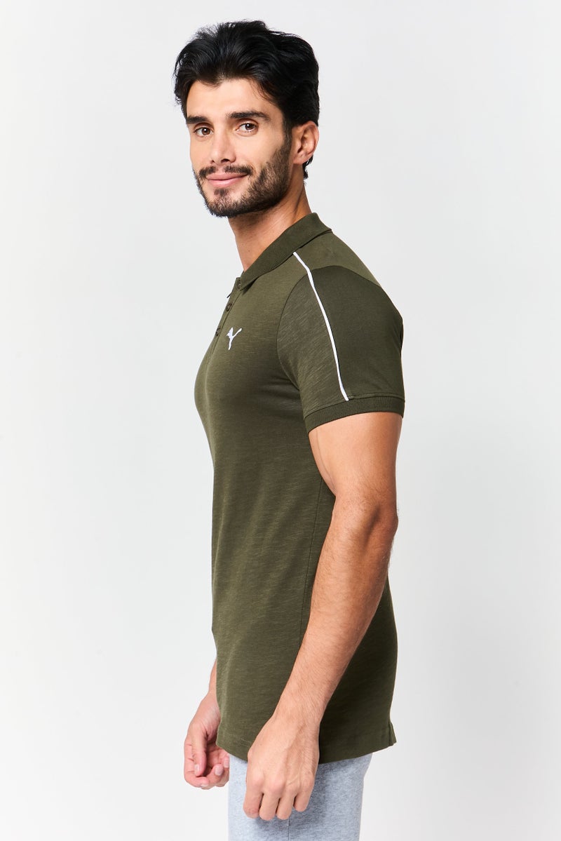 PUMA Men Slim Fit Short Sleeve Outdoor Polo Shirt, Olive - Image 2