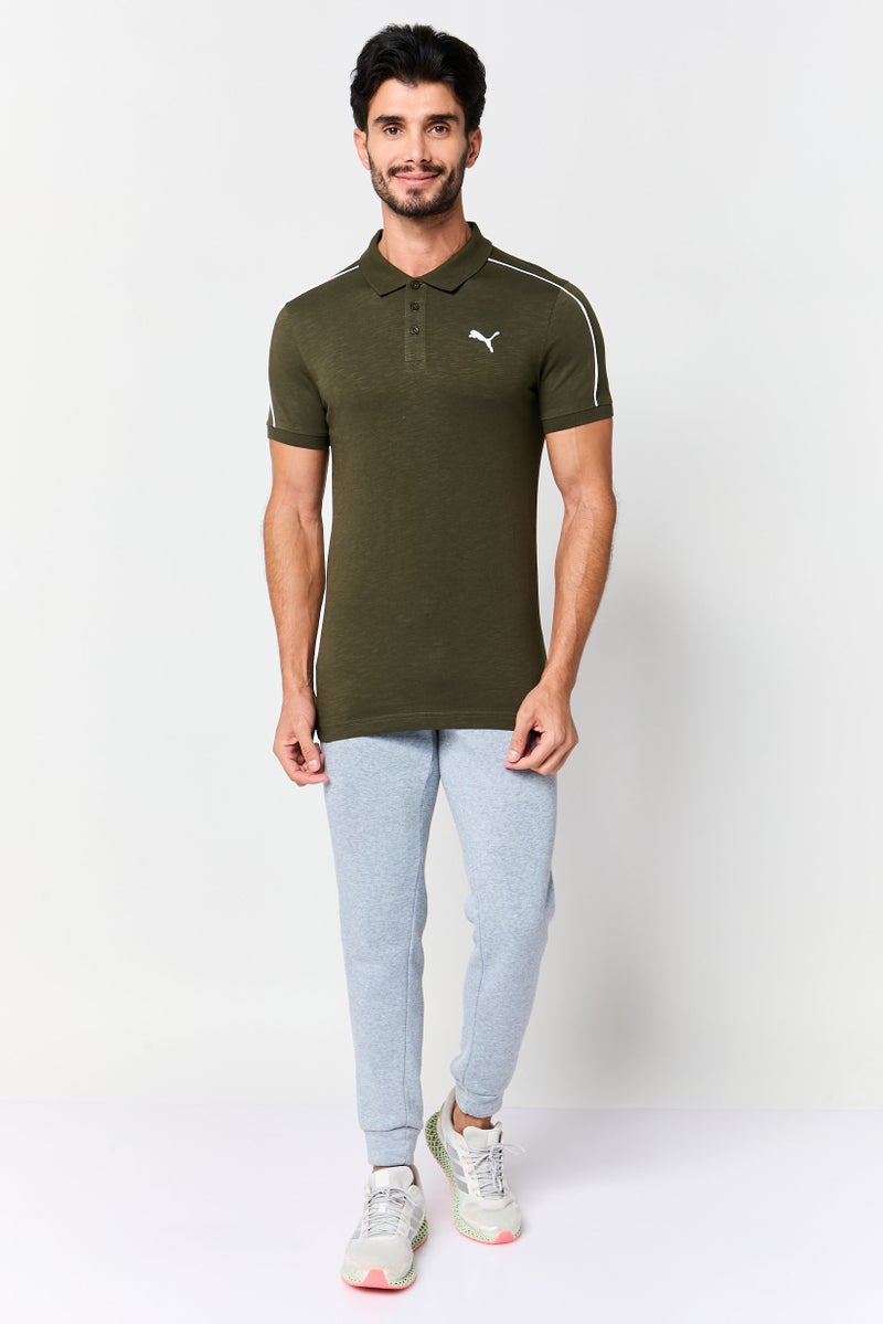 PUMA Men Slim Fit Short Sleeve Outdoor Polo Shirt, Olive - Image 4