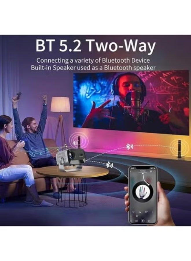 Smartbarry Premium Mini Smart Projector – 4K Supported, 15000 Lumens, Android 11.0 Portable Projector with WiFi 6 & Bluetooth 5.0, Electric Focus, 360° Angle Adjustment, Home Theater & Streaming Projector – Black - Image 5