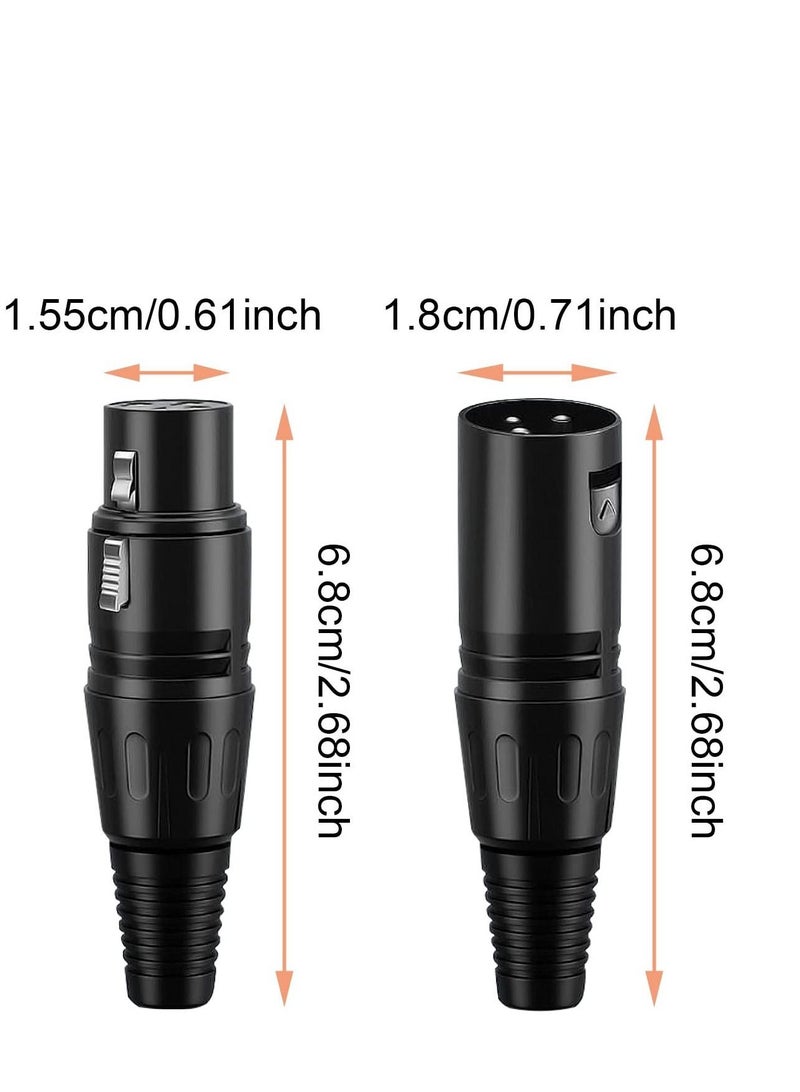 10 PCS XLR Connector, 5 Male and Female Mic Microphone 3 Pins Ultra-Low Noise High Conductivity Audio Socket - Image 4