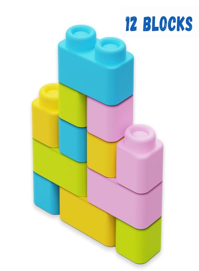 Zephyr Learning Steps - Infant Blocks-1, Montessori Toys for Babies, Early Development, Soft Building Blocks, Block Sets, Colors and Counting, Premium Blocks, Stack Toy, Toddler Block Toys, 12 Pieces - Image 3