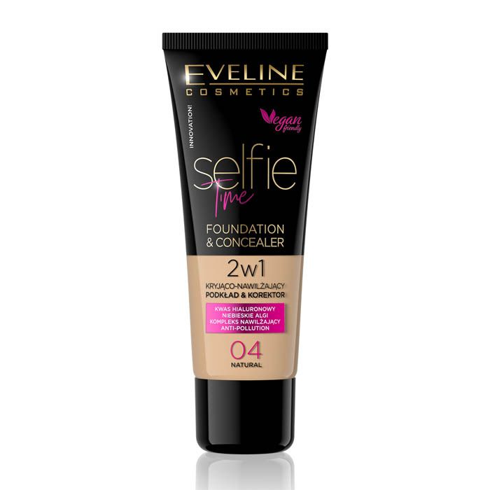 Eveline Selfie Time Foundation Concealer 04 Natural 30 Ml