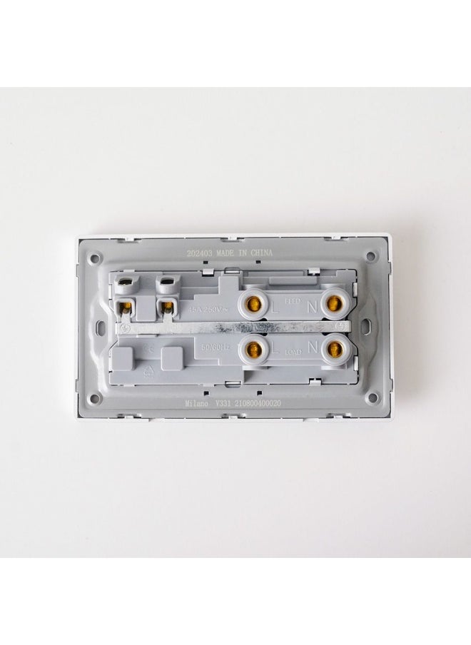 DANUBE HOME - Milano Cooker Unit Aura Wall Mounted Cooker Outlet Switch With On And Off For Modern Home Slvr - Image 1
