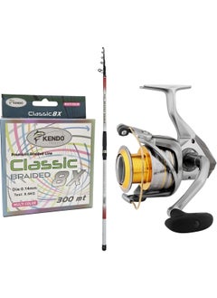 Yek Outdoor Ready Fishing Rod Set Okuma Avenger AV-8000 Fishing Reel & Kendo Atlantic Surf 4.20M 100-250GR Fishing Rod 