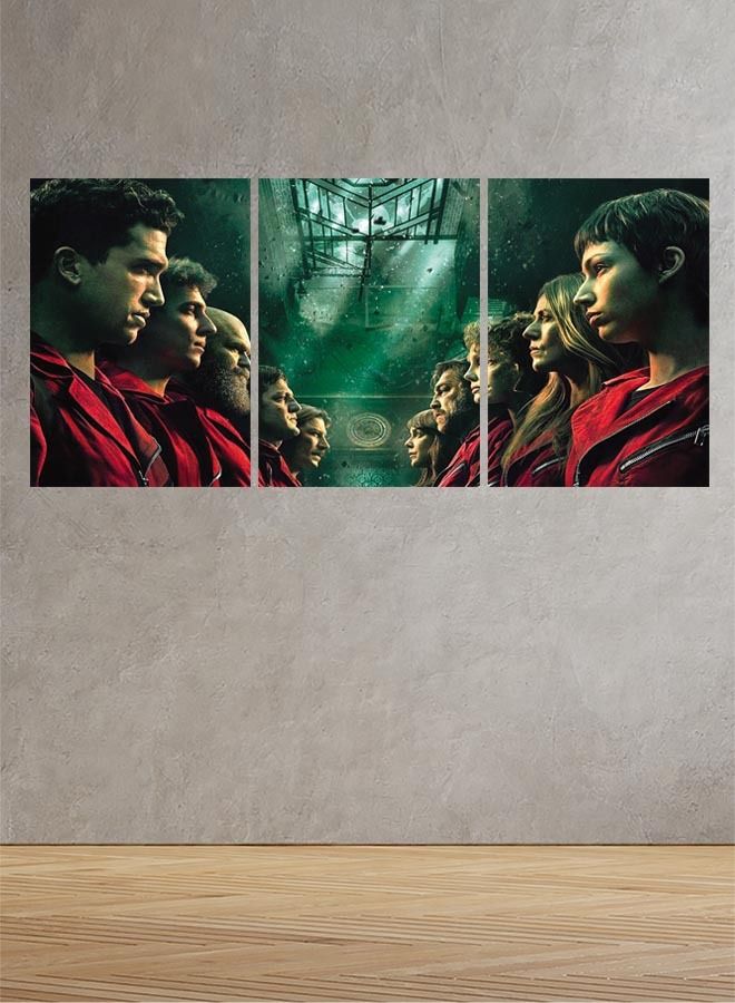 ماركتنا لوحة جدارية فنية لتزين الحائط بتصميم مسلسل لاكاسا دي بابل  ثلاث قطع مقاس120X60سم - Image 1