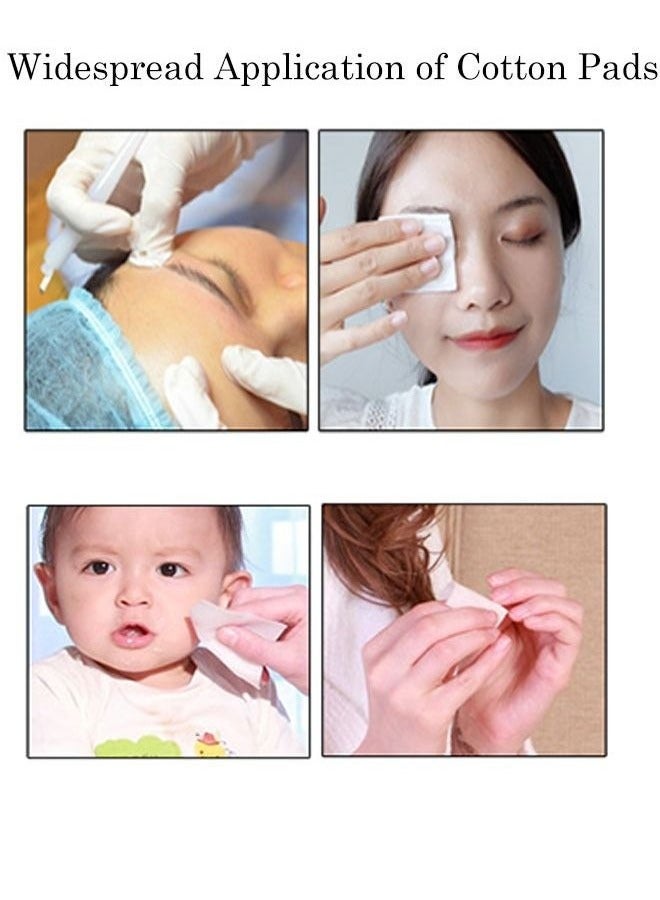 Generic 100 PCS Hypoallergenic Facial Cleansing Squares Cotton Pads, Facial Lip & Eye Makeup Remover Pads, Thickening Pure Cotton Cosmetic Cotton  - Image 2