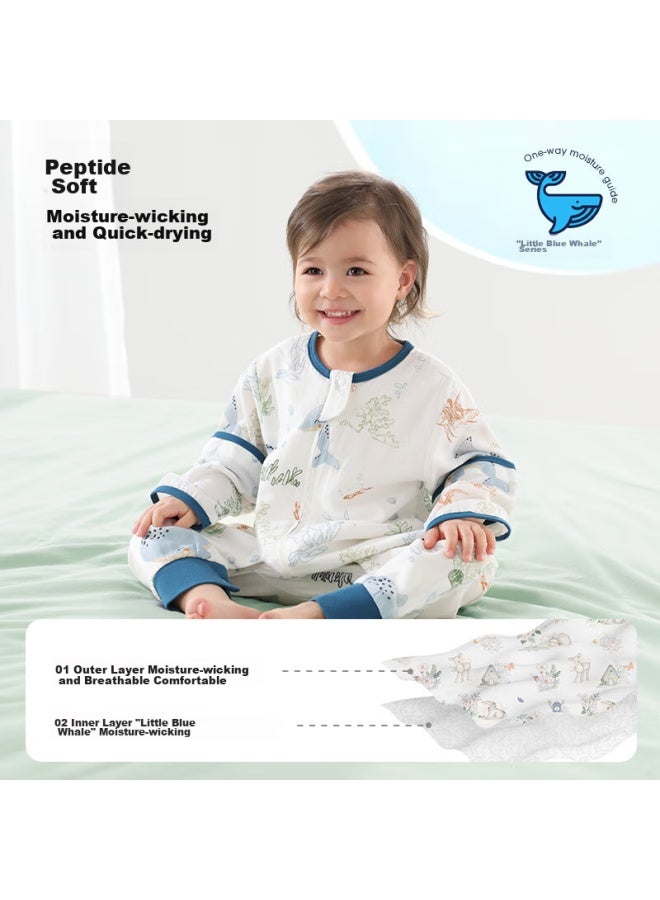 Beptides Beipesi Baby Sleeping Bag, Spring And Autumn, Bamboo Cotton Gauze, Infant Sleepwear, Split-leg Design, Children's Anti-kick Blanket, Sleeping Bag, Front 6 Back 4, Linglu, Size S - Image 1