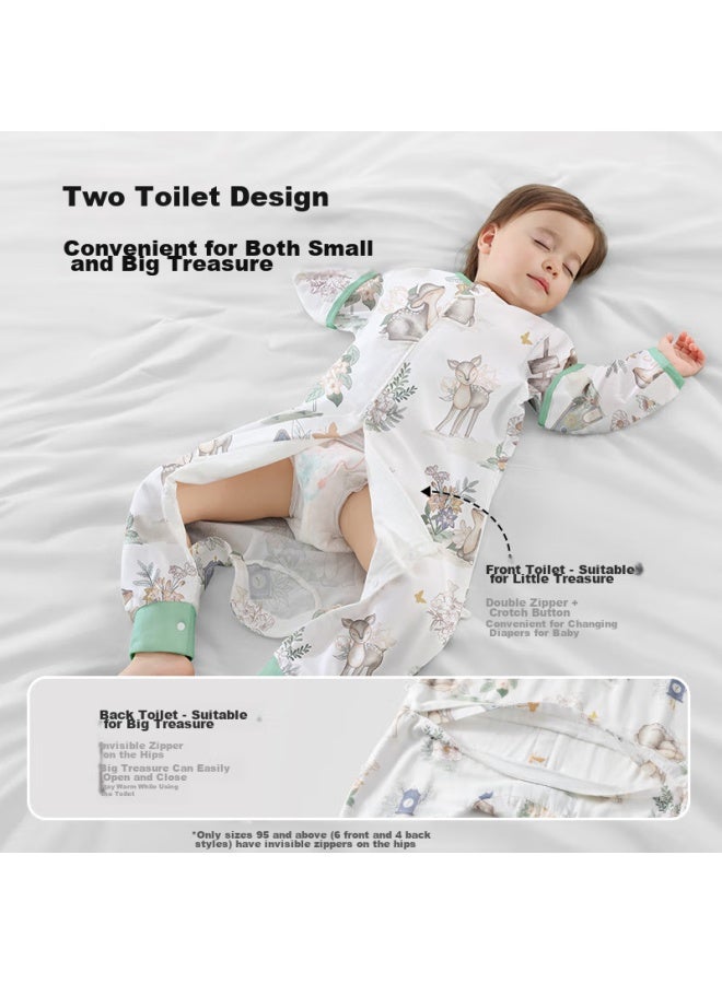 Beptides Beipesi Baby Sleeping Bag, Spring And Autumn, Bamboo Cotton Gauze, Infant Sleepwear, Split-leg Design, Children's Anti-kick Blanket, Sleeping Bag, Front 6 Back 4, Linglu, Size S - Image 3