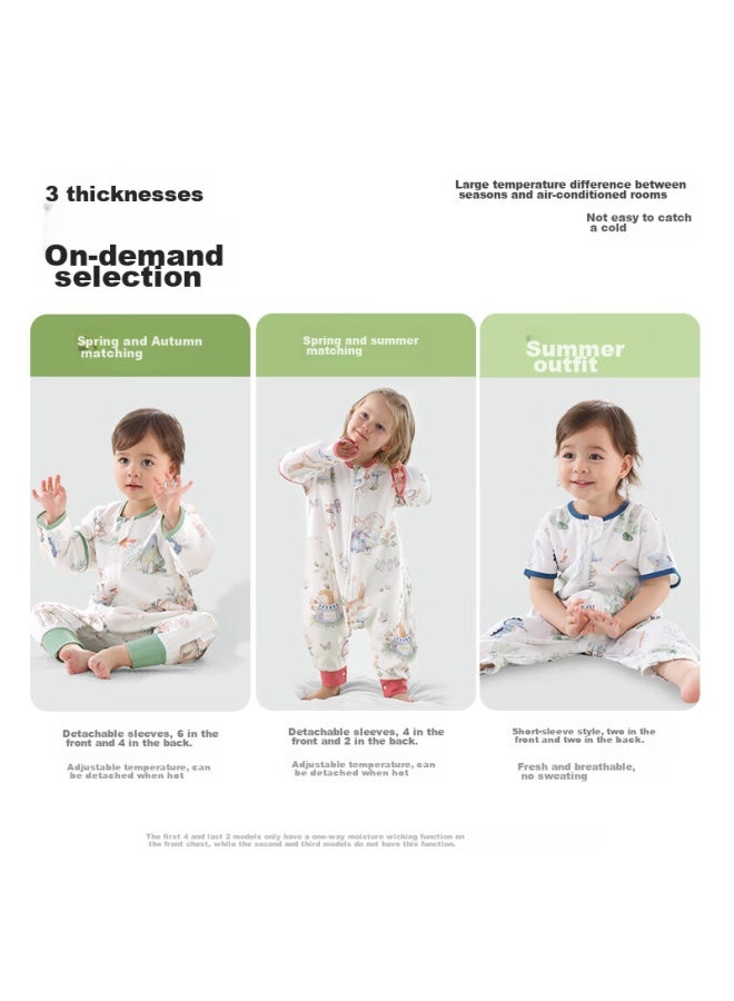Beptides Beipesi Baby Sleeping Bag, Spring And Autumn, Bamboo Cotton Gauze, Infant Sleepwear, Split-leg Design, Children's Anti-kick Blanket, Sleeping Bag, Front 6 Back 4, Linglu, Size S - Image 4