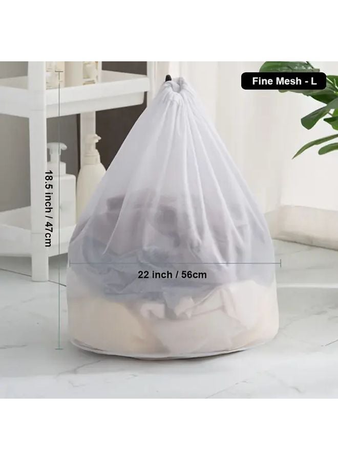 Large Coarse Mesh Laundry Bag With Drawstring Thickened Polyester For Travel College - Image 5