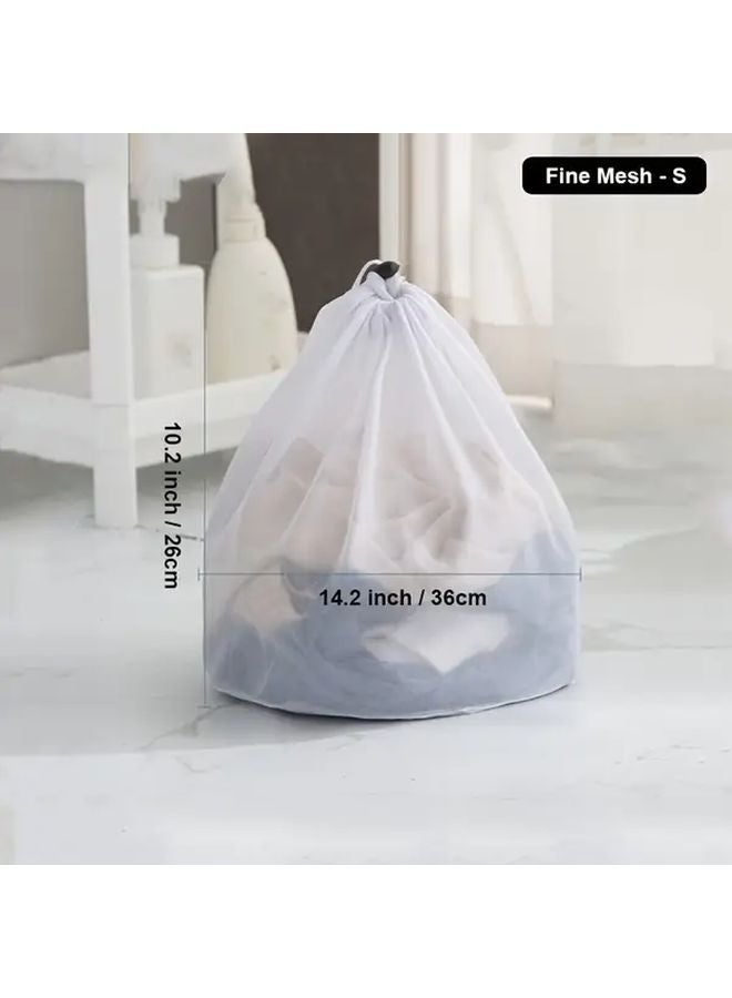 Large Coarse Mesh Laundry Bag With Drawstring Thickened Polyester For Travel College - Image 3