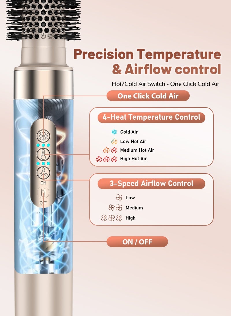 8-in-1 Hair Dryer Brush Set Dual Voltage Hot Air Styler – Fast-Drying 110,000 RPM Ionic Blow Dryer with Straightener & Curler Attachments, Frizz-Free Volumizing Styler - Image 3