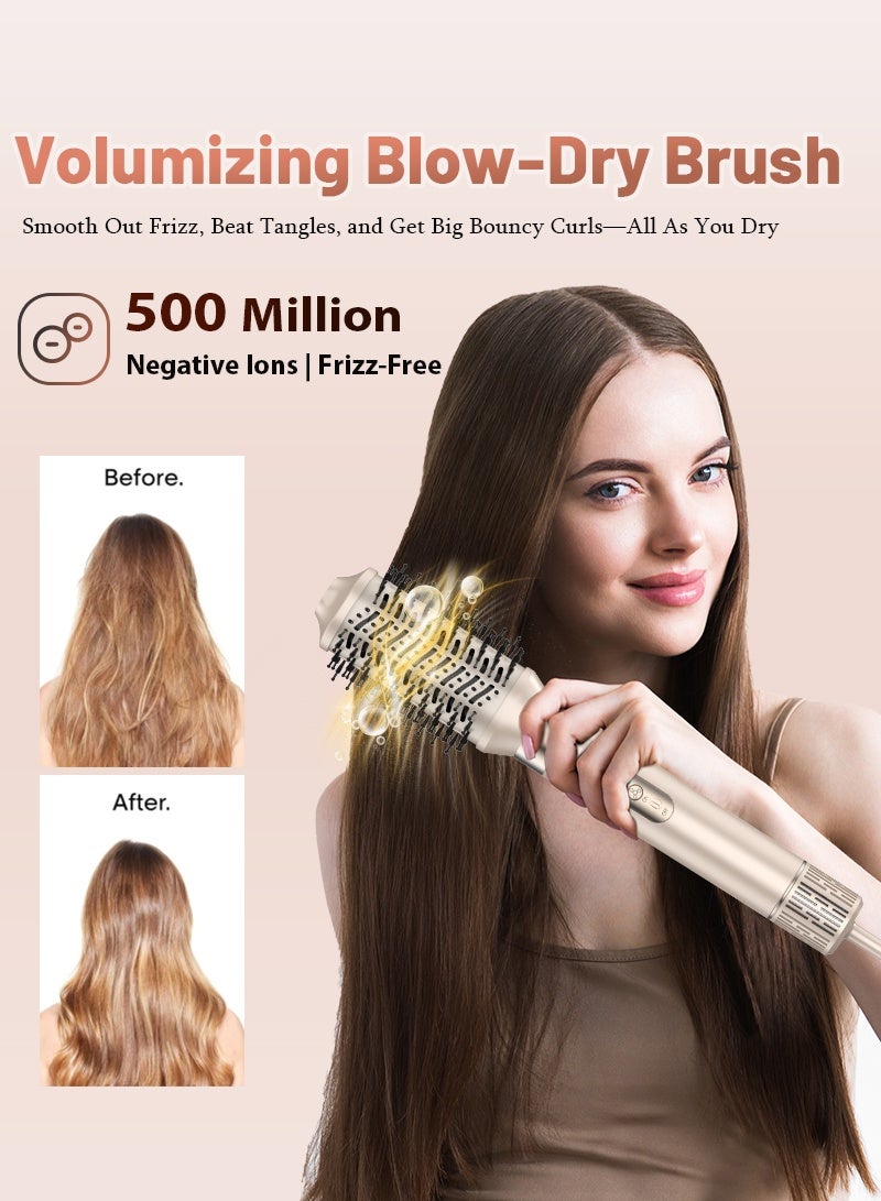 8-in-1 Hair Dryer Brush Set Dual Voltage Hot Air Styler – Fast-Drying 110,000 RPM Ionic Blow Dryer with Straightener & Curler Attachments, Frizz-Free Volumizing Styler - Image 5
