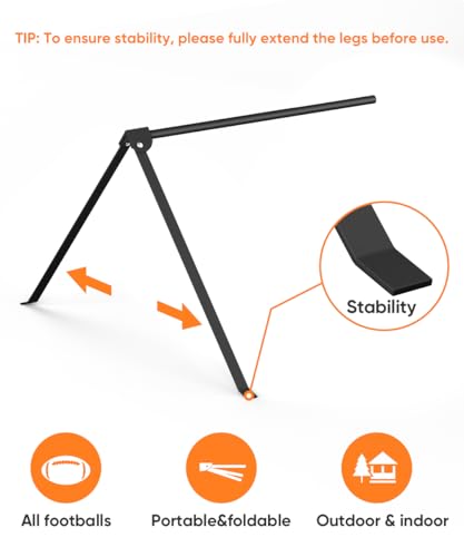 Sungaryard Football Kicking Tee Stand, Portable Field Goal Kicking Holder for Adult & Youth, Pro Metal Place Kickoff Training Practice Stand Equipment Compatible with All Ball Sizes, Black, 1 Pack - Image 2
