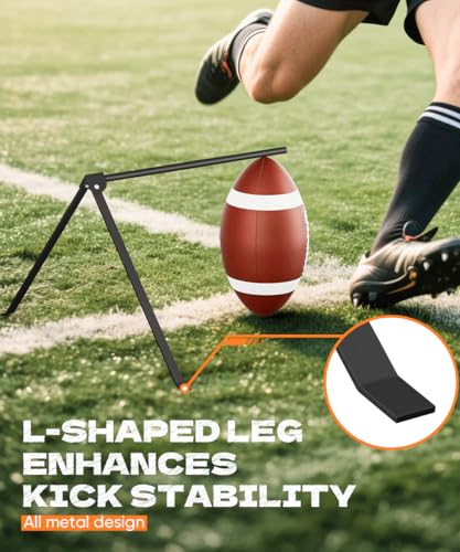 Sungaryard Football Kicking Tee Stand, Portable Field Goal Kicking Holder for Adult & Youth, Pro Metal Place Kickoff Training Practice Stand Equipment Compatible with All Ball Sizes, Black, 1 Pack - Image 3