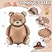 Simgoing 12 Pcs 21x35 Big Brown Bear Balloons Matte Cartoon Bear Foil Birthday Balloons for Home Decor Jungle Animal Farm Safari Zoo Woodland Themed Party Baby Shower Decoration Supplies Classic - Image 4