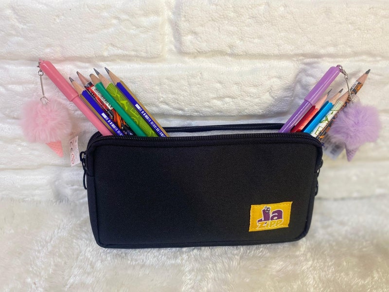 Jazipp Premium Double Compartment Pencil Case Pencil Bag Pencil Holder 22 x 12 x 4 cm - Image 1