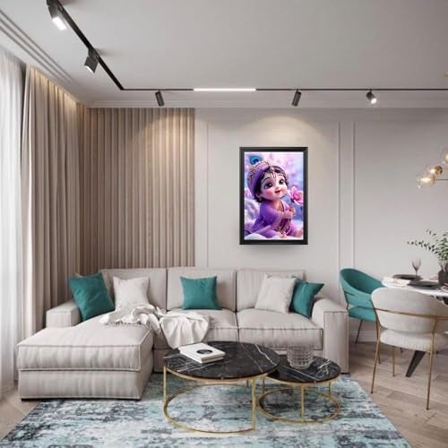 Frame Cart Baby Krishna Photo Frame | Shri Bal Gopal Wall Painting | Divine Krishna Picture Frame for Home, Living Room, Bedroom & Home Decor | Premium Spiritual Wall Art for Puja Room | Ideal Gift for Pregnant Women - Image 4