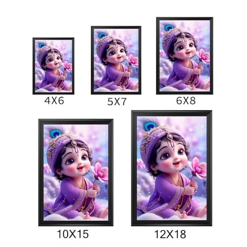 Frame Cart Baby Krishna Photo Frame | Shri Bal Gopal Wall Painting | Divine Krishna Picture Frame for Home, Living Room, Bedroom & Home Decor | Premium Spiritual Wall Art for Puja Room | Ideal Gift for Pregnant Women - Image 5
