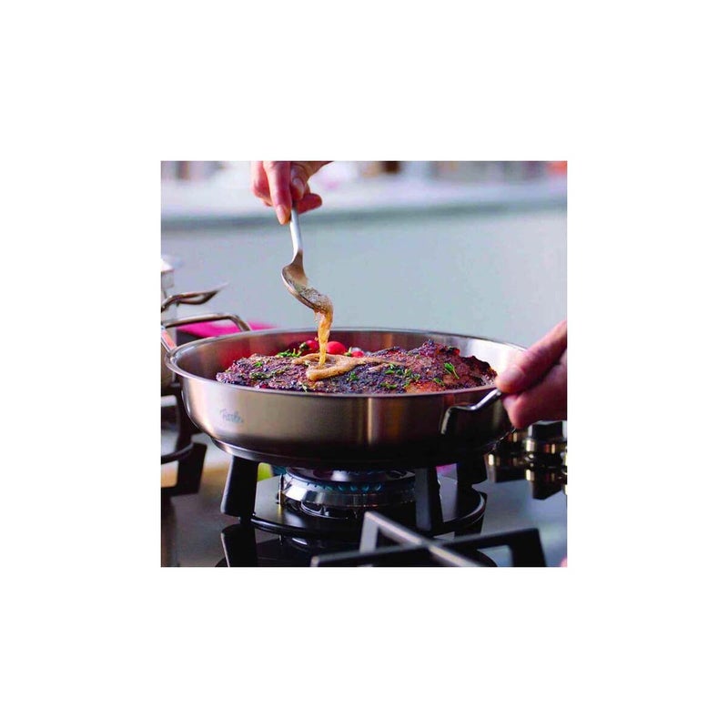 Fissler مقلاة تقديم فسلر أورجينال-بروفي من الفولاذ المقاوم للصدأ بحجم 11 بوصة مع غطاء معدني عالي القبة - Image 3