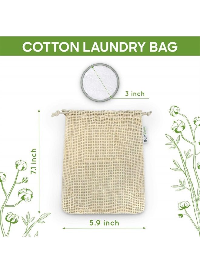 Bambaw Reusable Makeup Remover Pads | 16 Cotton Rounds with Laundry Bag | Reusable Cotton Pads for Face | Perfect Eye Makeup Remover Pads | Washable Makeup Remover Cloth | Reusable Face Pads - Image 3