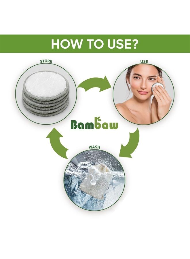 Bambaw Reusable Makeup Remover Pads | 16 Cotton Rounds with Laundry Bag | Reusable Cotton Pads for Face | Perfect Eye Makeup Remover Pads | Washable Makeup Remover Cloth | Reusable Face Pads - Image 4