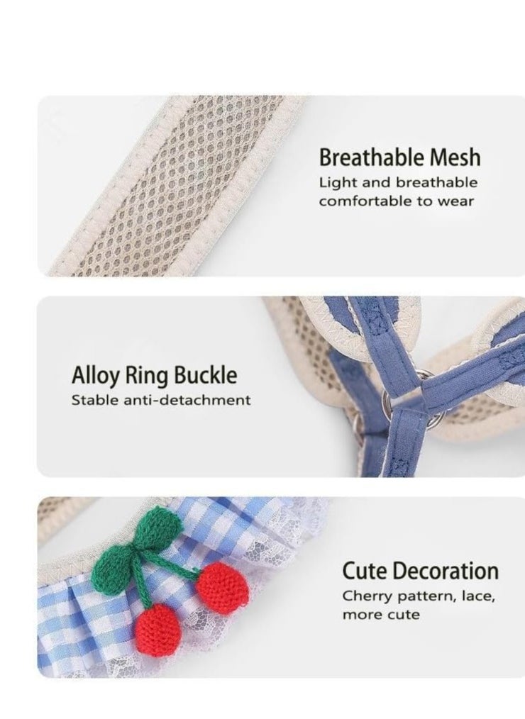A.M - Adorable Dog Harness, Adjustable Dog Harness for Small Medium Dogs No Pull, Small Dog Harness with Leash, Easy Walk Dog Harness, Breathable Soft Mesh No Choke Dog Harness Puppy Cat Harness - Image 1