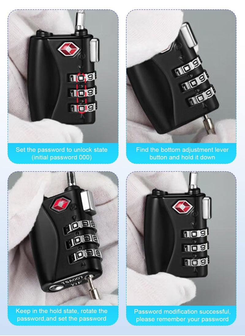URbazaar - TSA Accepted Luggage Combination Locks, 2 Pack Combination Padlock Codes with Alloy Body for Travel Bag, Suit Case, Lockers, Gym, Bike Locks - Image 1