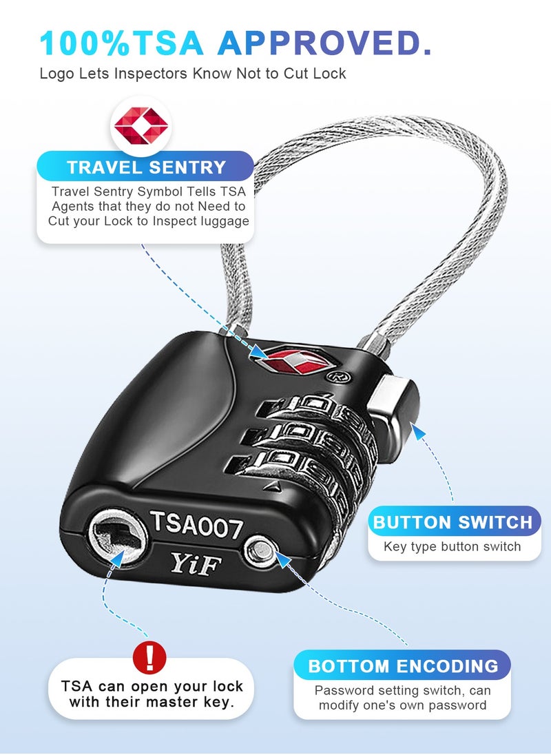 URbazaar - TSA Accepted Luggage Combination Locks, 2 Pack Combination Padlock Codes with Alloy Body for Travel Bag, Suit Case, Lockers, Gym, Bike Locks - Image 1