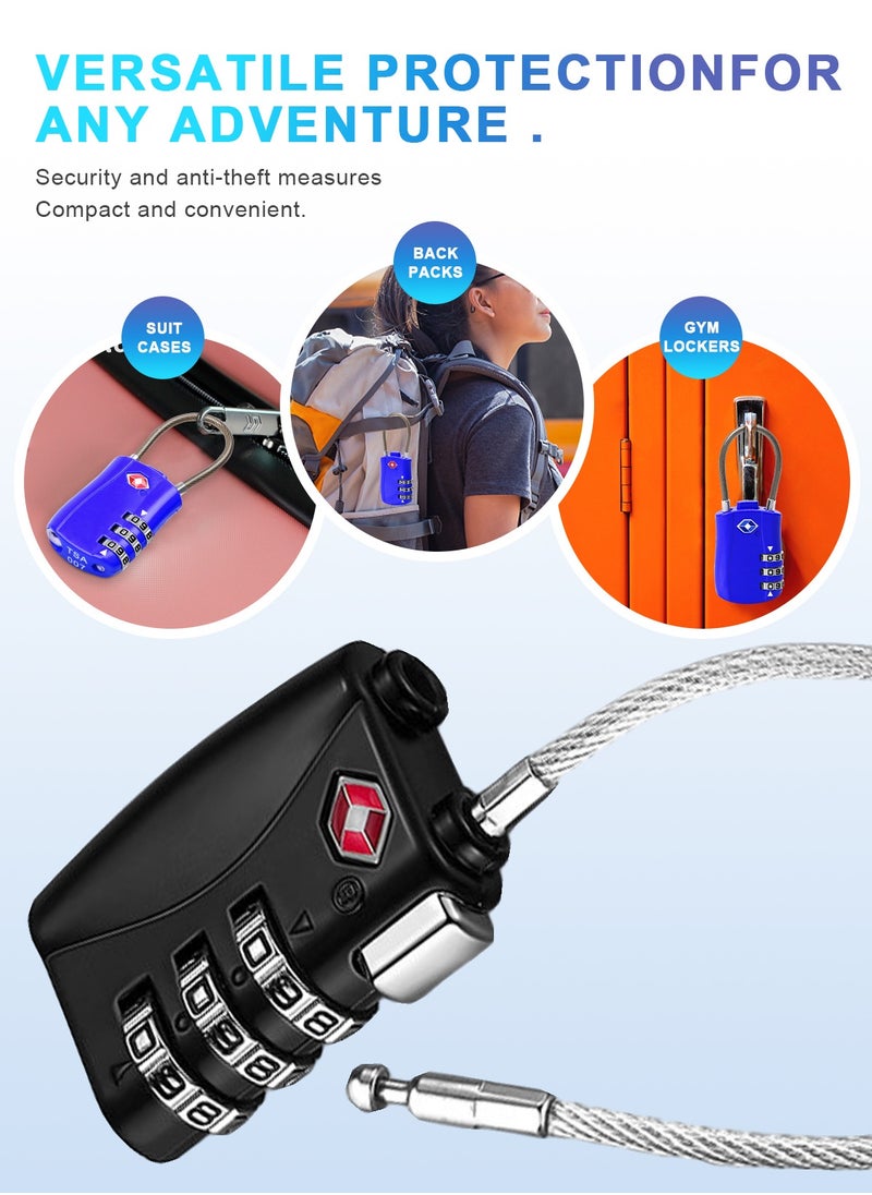 URbazaar - TSA Accepted Luggage Combination Locks, 2 Pack Combination Padlock Codes with Alloy Body for Travel Bag, Suit Case, Lockers, Gym, Bike Locks - Image 1