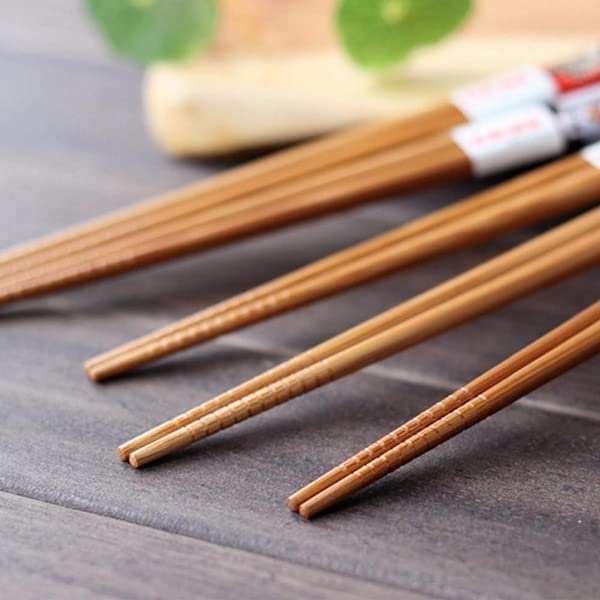 RIANZ 1 Pair Cute Lucky Cat Cartoon Print Natural Round Bamboo Reusable Japanese Sushi Chopsticks Style 4 - Image 3