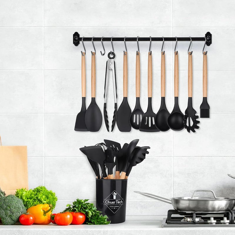 AZLVERA Spatula Set HeatResistant Kitchenware Kitchen Baking Cooking Utensils Sets and Supplies for Home Cooking Spatulas for Nonstick Cookware Silicone Spatula 12 pcs - Image 4