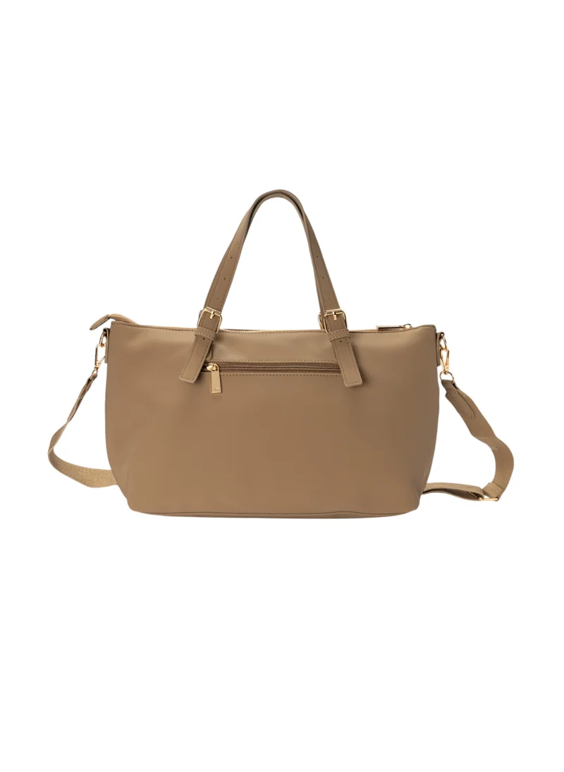 Bata Textured Tote Bag with Detachable Strap