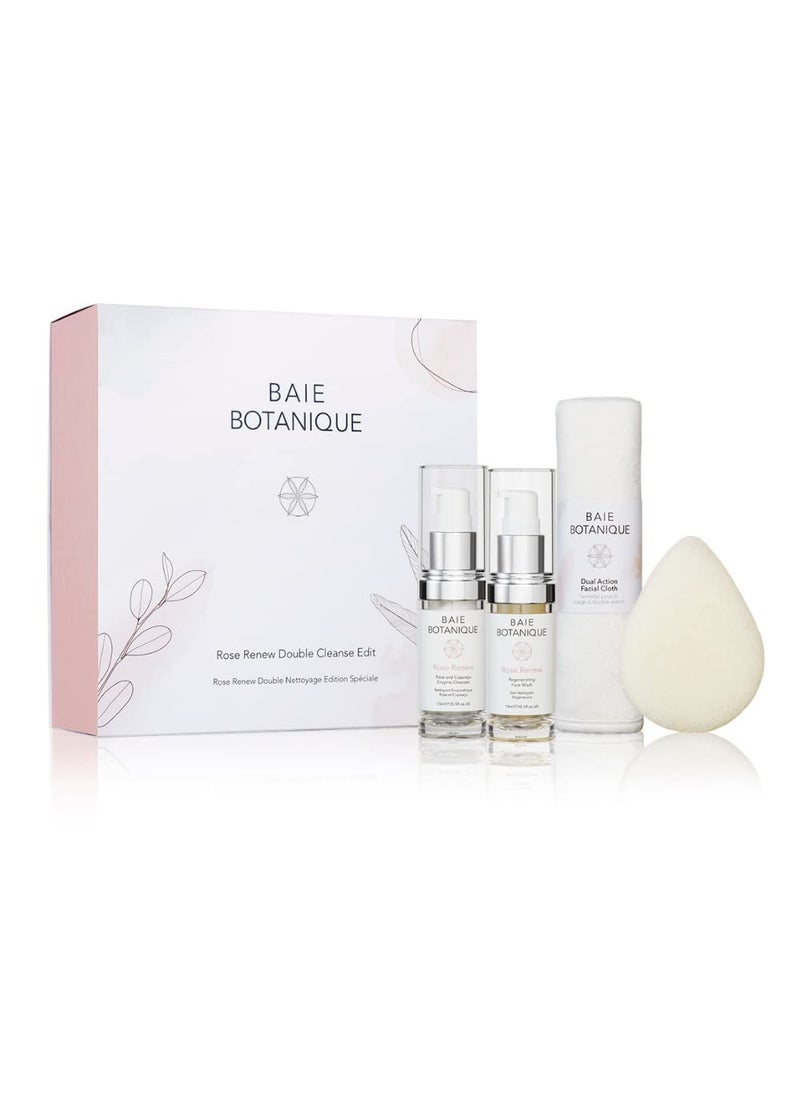 Baie Botanique - Baie Botanique Rose Renew Double Cleanse Edit - Natural, Vegan, Organic & Luxury Cleansing Skincare Set - Image 1