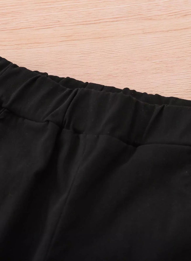 Girls Slant Pocket Bow Detail Flare Leg Pants  - Image 3