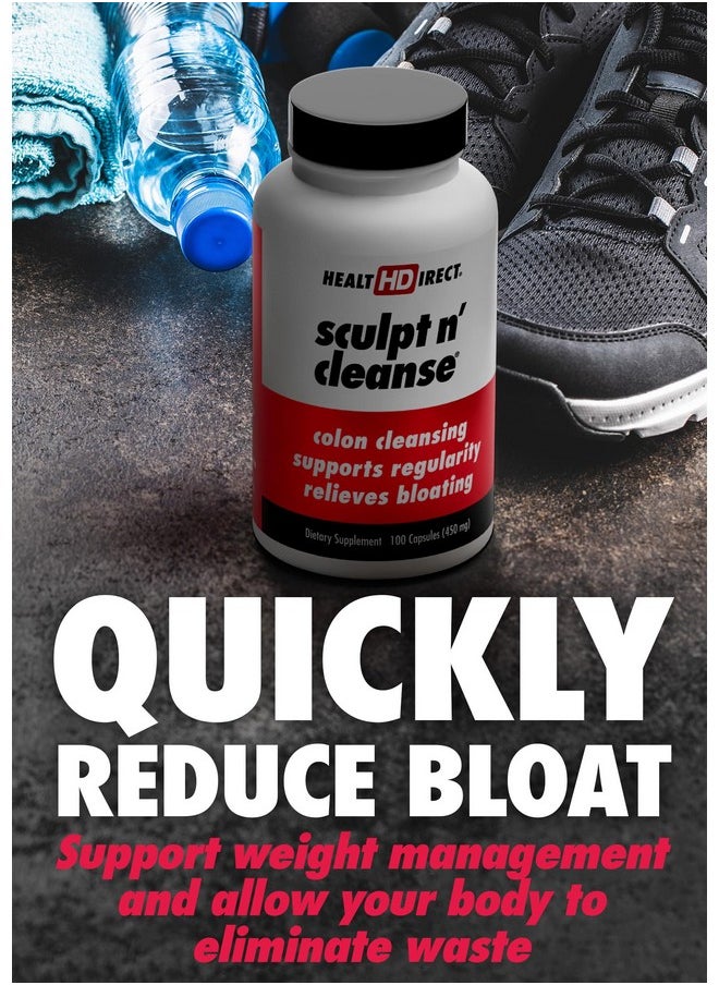 Health Direct - HEALTH DIRECT Sculpt n' Cleanse - Herbal Colon Cleanse for Digestive Health & Regularity - Natural Detox & Gut Flush Supplement - 100 Veggie Capsules - Image 1