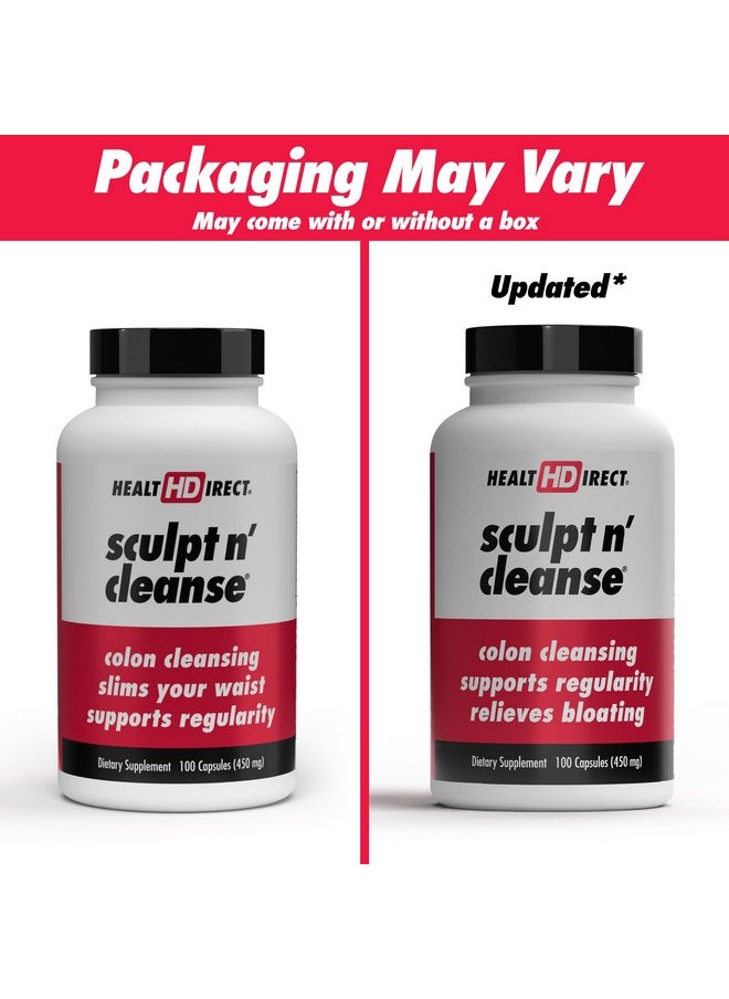 Health Direct - HEALTH DIRECT Sculpt n' Cleanse - Herbal Colon Cleanse for Digestive Health & Regularity - Natural Detox & Gut Flush Supplement - 100 Veggie Capsules - Image 1