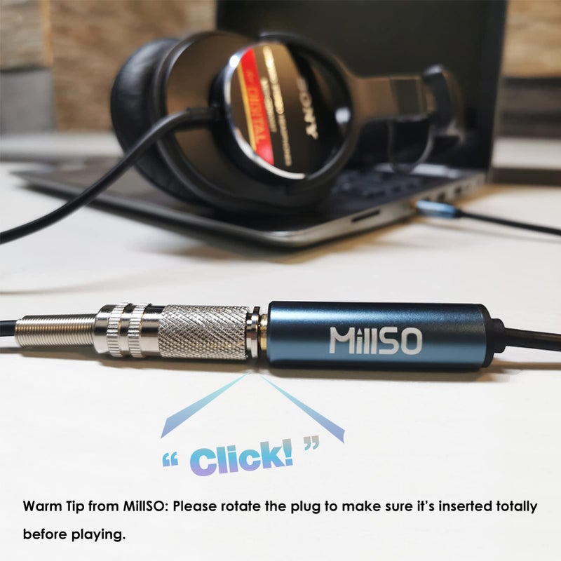 MillSO 1/4 to 3.5mm Headphone Adapter, TRS 6.35mm Female to 3.5mm Male 1/8 to 1/4 Stereo Audio Adapter for Amplifiers, Guitar, Piano, Home Theater Devices to Phone, Laptop, Headphones - 12inch/30cm - Image 5